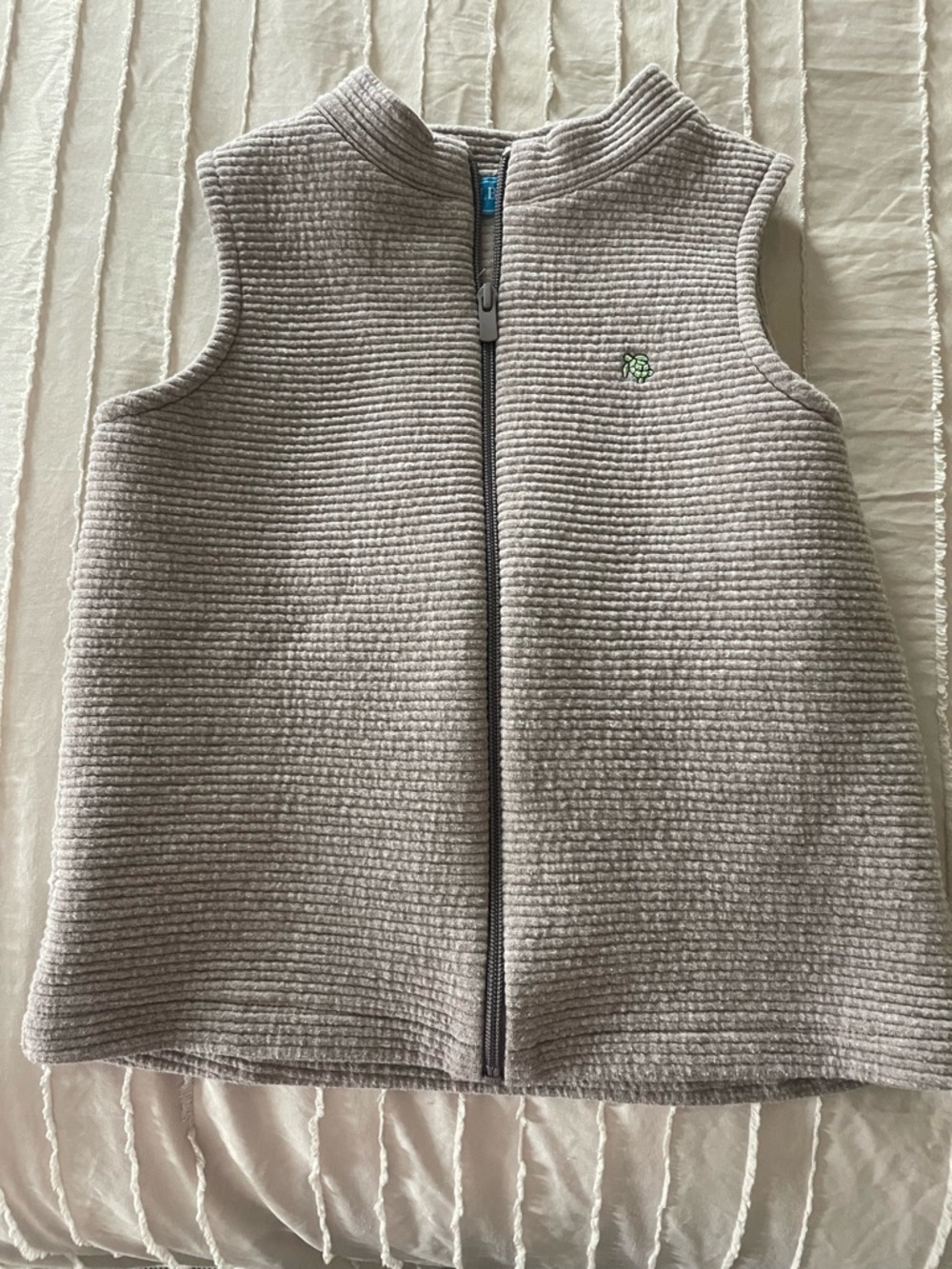 J. Bailey Beige‎ Ribbed Knit Vest Blue Logo Tag